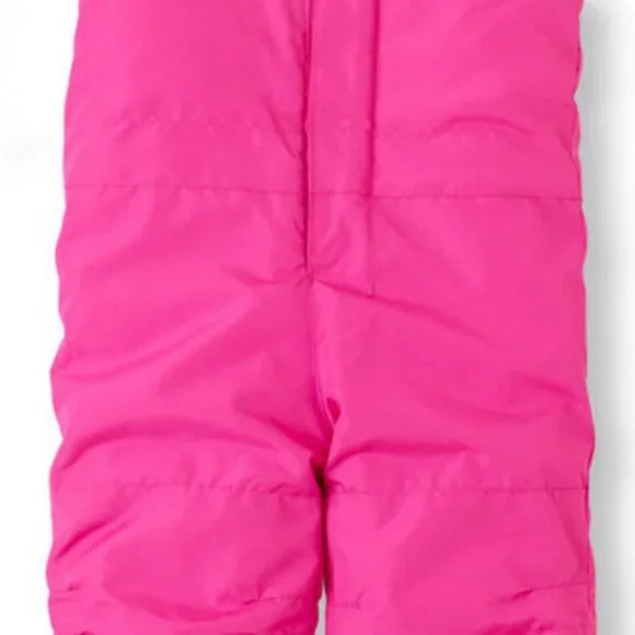 NWT The Children's Place Toddler Girl Snow Overalls Bib Fleece-lined PIN… - Picture 2 of 3